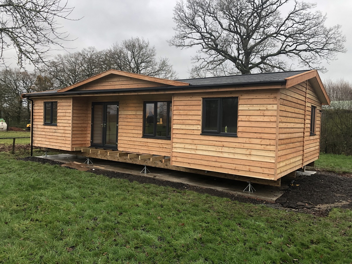 A recent log cabin ready for holiday let